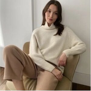 ARITZIA BABATON Day Off Turtleneck Sweater Alpaca Wool White XS